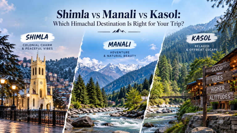 Shimla vs Manali vs Kasol: Which Himachal Destination Is Right for Your Trip?
